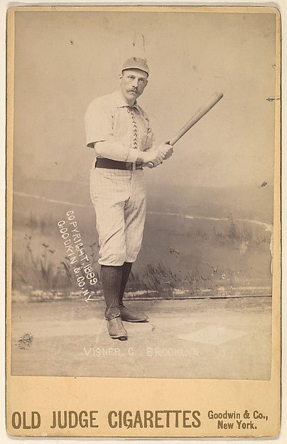 :Joseph Paul Visner Catcher Brooklyn from the series Old Judge Cigarettes 1889, vintage artwork, 16x12"(A3) Poster Print