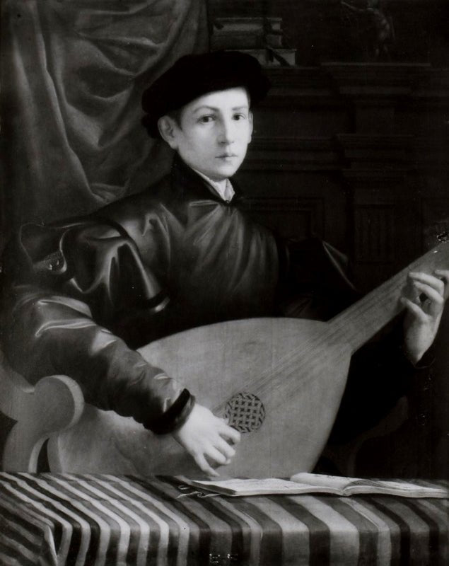 Joueur de luth, vintage artwork by Francesco Salviati, A3 (16x12") Poster Print