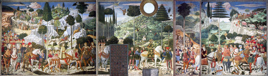 Journey of the Magi to Bethlehem by Benozzo Gozzoli, vintage art, modern poster print