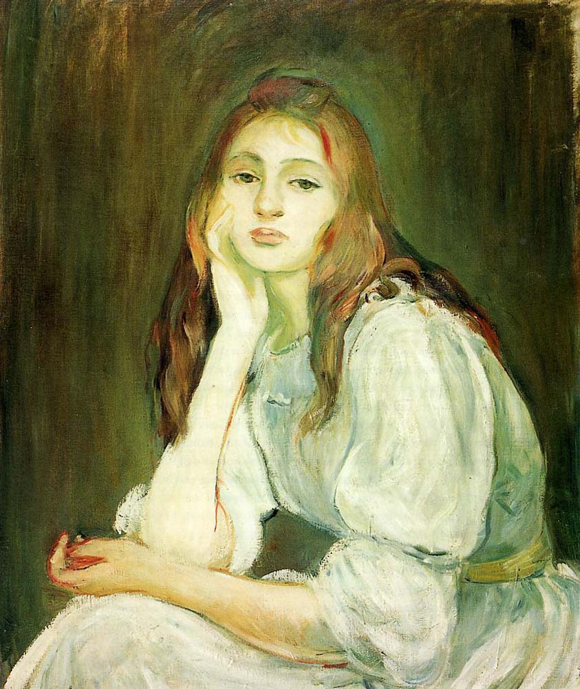 Julie Daydreaming - 1894 - by Berthe Morisot, vintage art, modern poster print