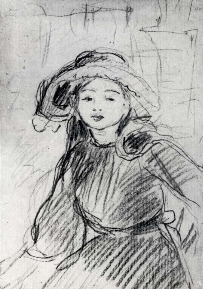 Julie enfant au chapeau (Julie child with the hat) by Berthe Morisot, 1865, vintage art, modern poster print