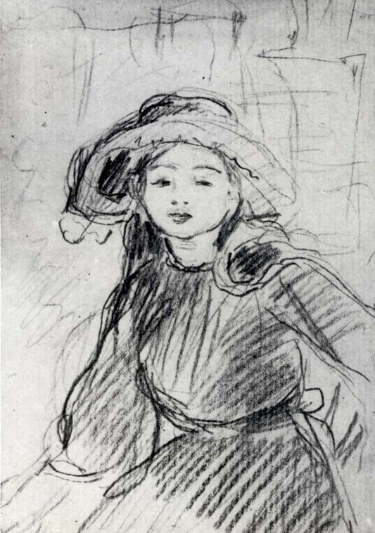 Julie enfant au chapeau (Julie child with the hat) by Berthe Morisot, 1865, vintage art, modern poster print