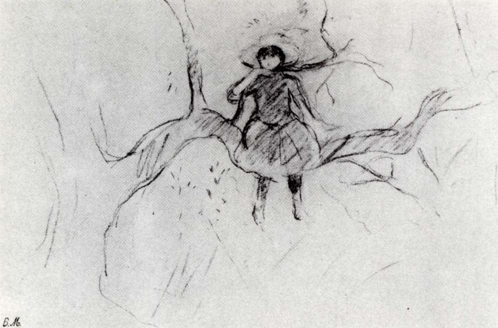 Julie in  the Apple tree by Berthe Morisot, 1889, vintage art, modern poster print