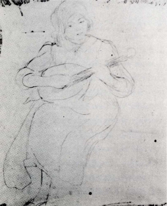 Julie  with the Mandoline by Berthe Morisot, 1889, vintage art, modern poster print