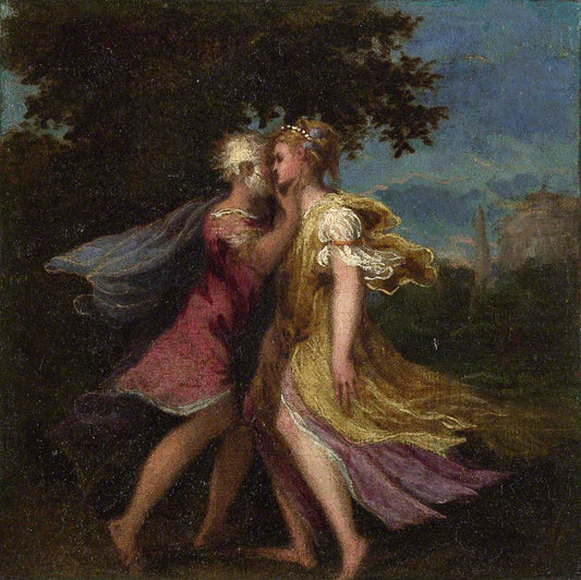 Jupiter Seducing Callisto, vintage artwork by Attributed to Andrea Schiavone, A3 (16x12") Poster Print