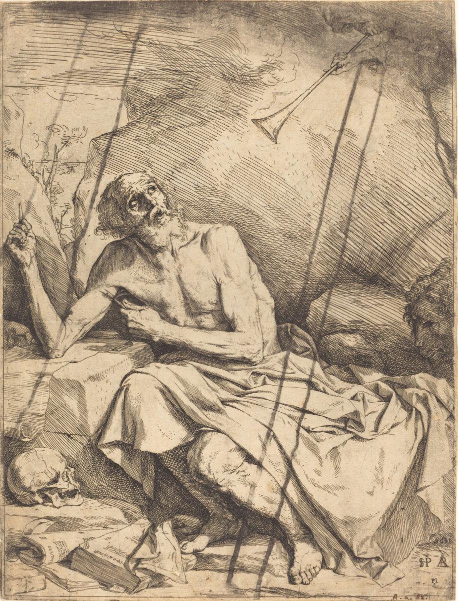 Jusepe de Ribera:Saint Jerome Hearing the Trumpet of the Las,16x12"(A3) Poster
