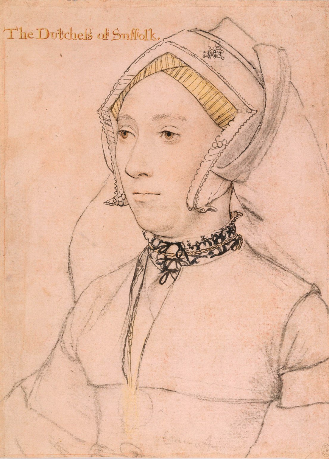 Katherine, Duchess of Suffolk (1519-1580), vintage artwork by Hans Holbein the Younger, A3 (16x12") Poster Print