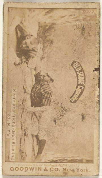 Keefe and Richardson Stealing 2nd Base New York from the Ol-16x12"(A3) Poster