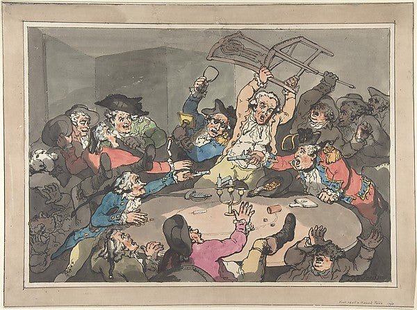 Kick Up at a Hazard Table c1787–90-Thomas Rowlandson , vintage art, A3 (16x12") Poster Print