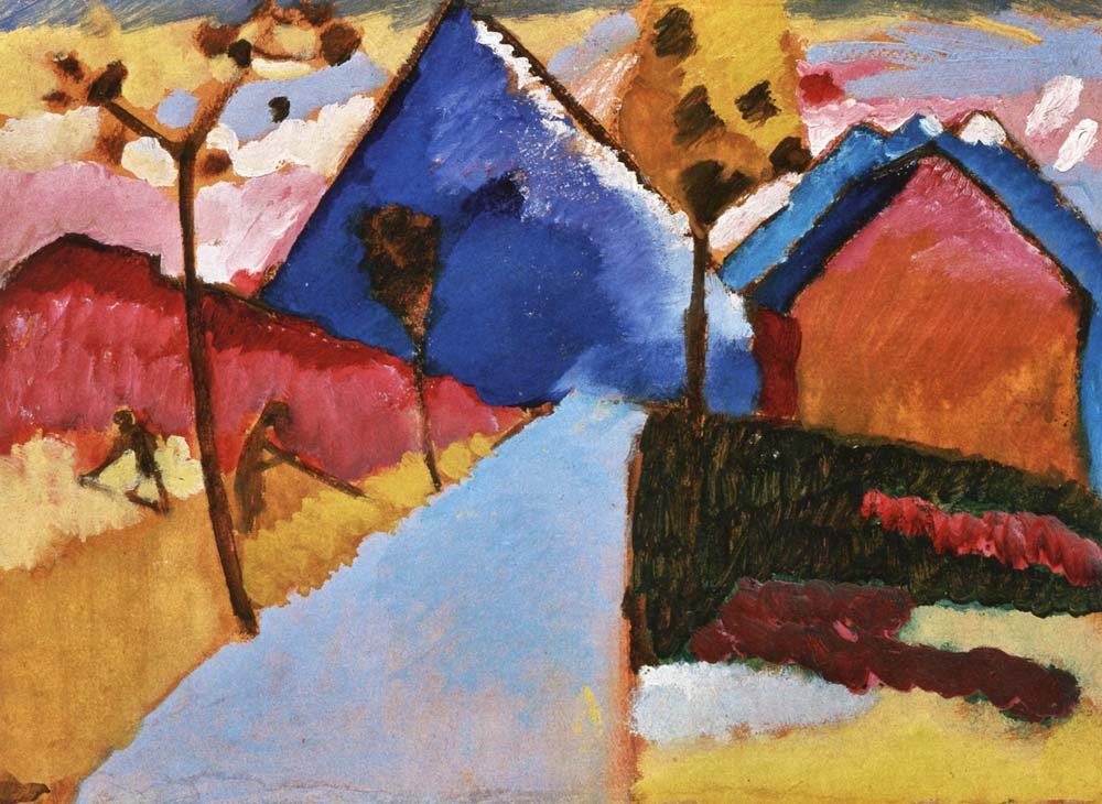 Kochel - Straight Road - Wassily Kandinsky -1909 by Wassily Kandinsky, 23x16"( A2 size ) Poster Print