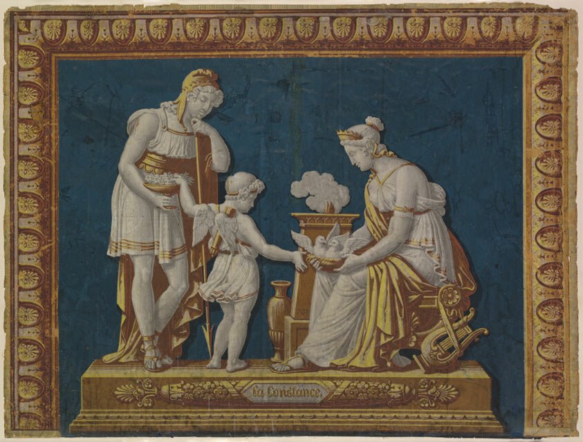 La Constance Wallpaper Fire Board by Paris, France,23x16"( A2 size ) Poster Print