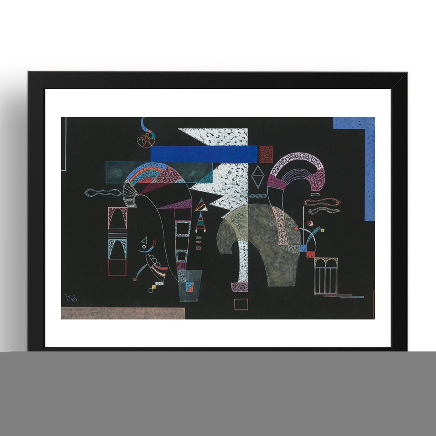 LA FORME BLANCHE by Wassily Kandinsky, 17x13" Frame
