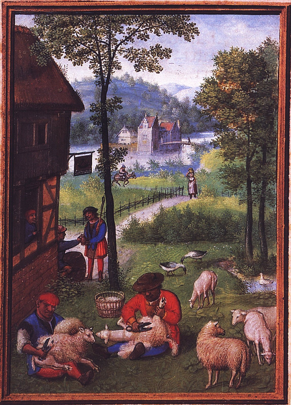 Labors of the Months: June, from a Flemish Book of Hours, vintage artwork by Simon Bening, A3 (16x12") Poster Print