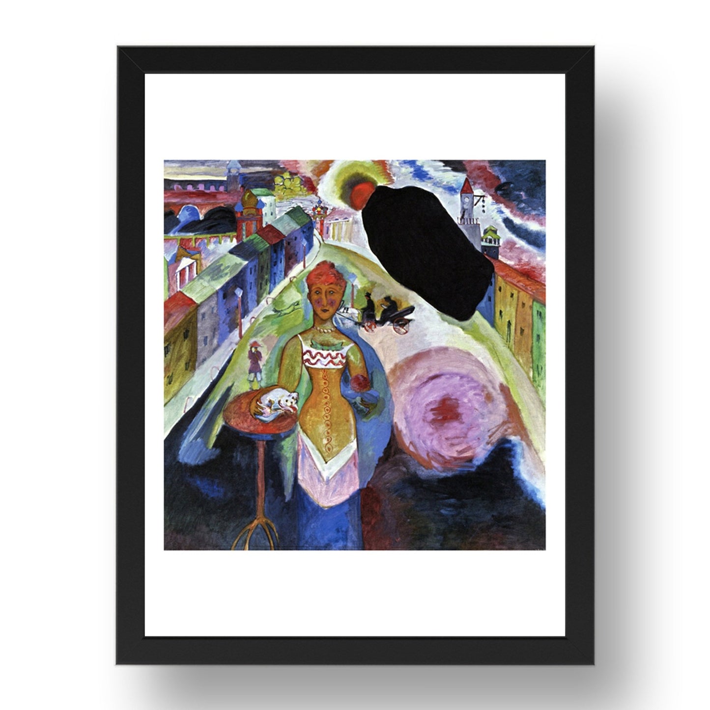 Lady in Moscow 1912 by Wassily Kandinsky, 17x13" Frame