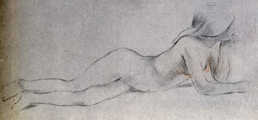 Laid down naked shepherdess by Berthe Morisot, 1891, vintage art, modern poster print