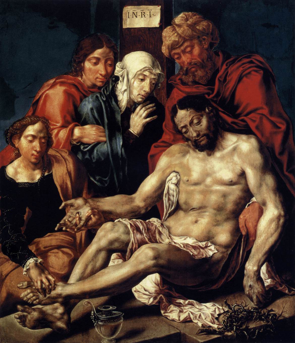 Lamentation of Christ, vintage artwork by Maerten van Heemskerck, A3 (16x12") Poster Print