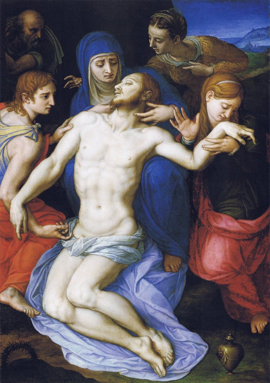 Lamentation over the dead Christ, vintage artwork by Agnolo Bronzino, A3 (16x12") Poster Print
