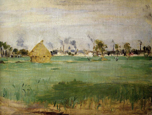 Landscape at Gennevilliers - 1875 - by Berthe Morisot, vintage art, modern poster print
