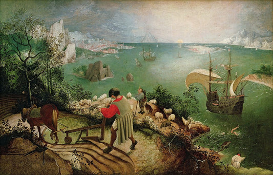 Landscape with the Fall of Icarus, vintage artwork by Pieter Bruegel the Elder, A3 (16x12") Poster Print