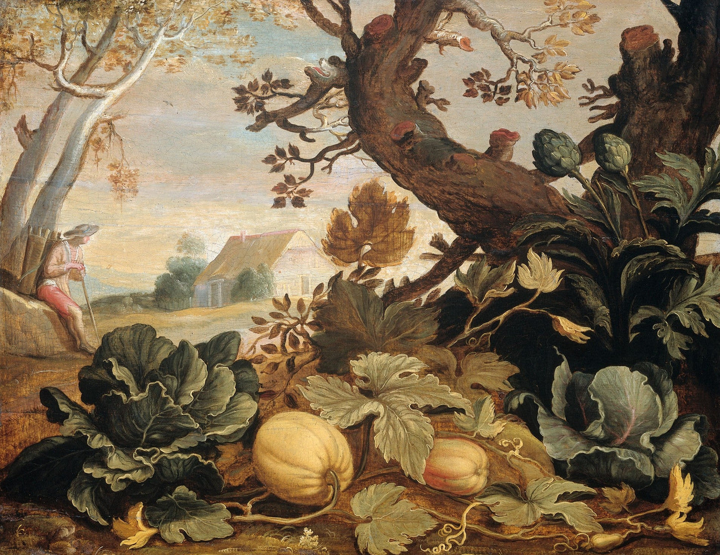 Landscape with Vegetables and Fruits in the Foreground., vintage artwork by Abraham Bloemaert, 12x8" (A4) Poster