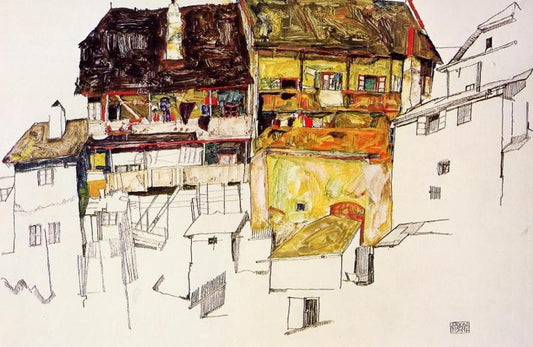landscape3, landscape by Egon Schiele, 12x8" (A4) Poster