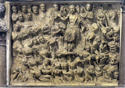 Last Judgement, vintage artwork by Niccolò Pisano, 12x8" (A4) Poster