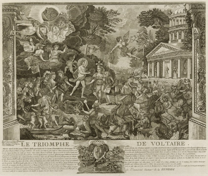 Le Triomphe de Voltaire by A. Duplessis,23x16"( A2 size ) Poster Print