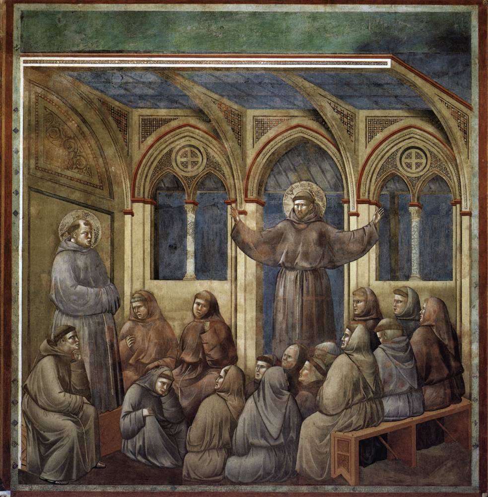 Legend of St Francis: 18. Apparition at Arles (Upper Church, San Francesco, Assisi), vintage artwork by Giotto, A3 (16x12") Poster Print