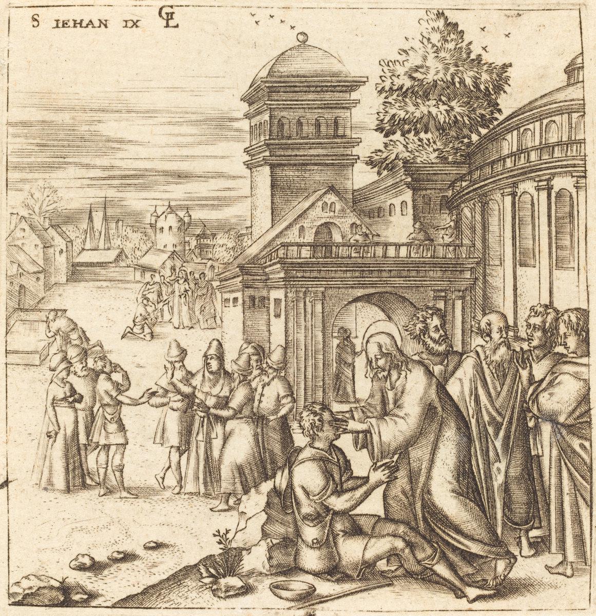 Léonard Gaultier:A Man Born Blind Receives Sight,16x12"(A3) Poster