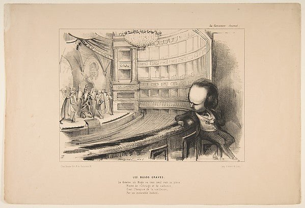 Les Bulos Graves' Victor Hugo at his play 'Les Burgraves' f, vintage art, A3 (16x12") Poster Print