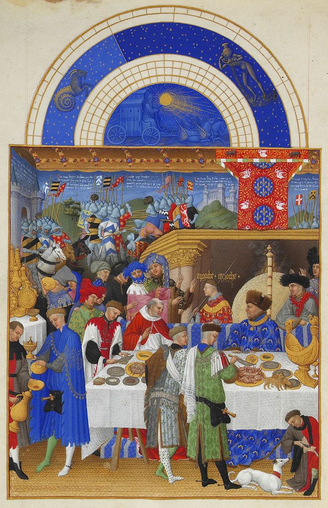 Les Très Riches Heures du duc de Berry: Janvier, vintage artwork by Limbourg brothers, A3 (16x12") Poster Print