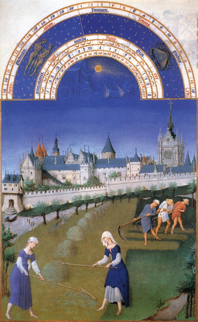 Les Tres Riches Heures du duc de Berry: Juin, vintage artwork by Limbourg brothers, A3 (16x12") Poster Print