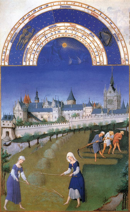 Les Tres Riches Heures du duc de Berry: Juin, vintage artwork by Limbourg brothers, A3 (16x12") Poster Print