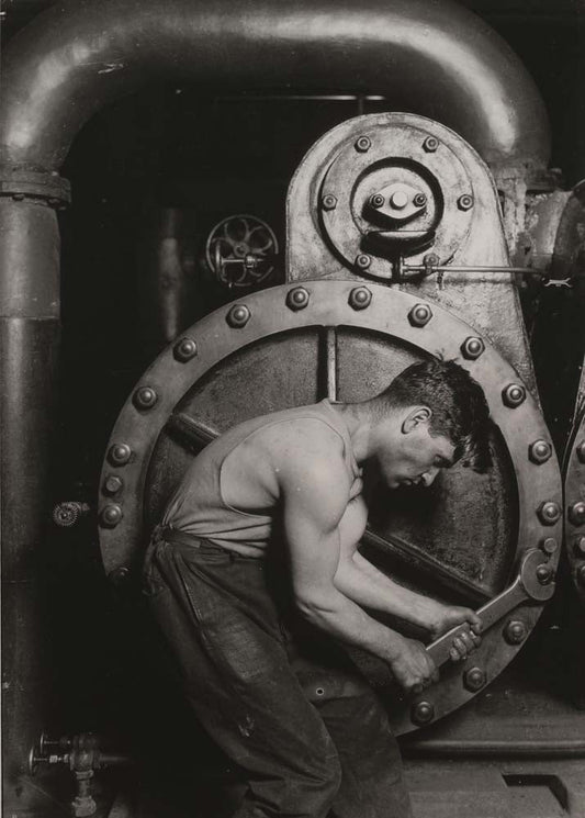 Lewis W. Hine - Steamfitter, vintage historic photograph, modern poster print
