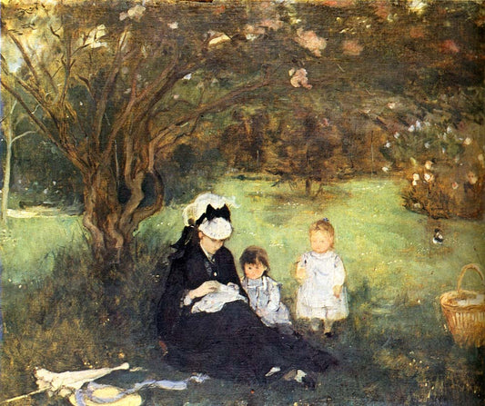 Lilacs With Maurecourt by Berthe Morisot, 1874, vintage art, modern poster print