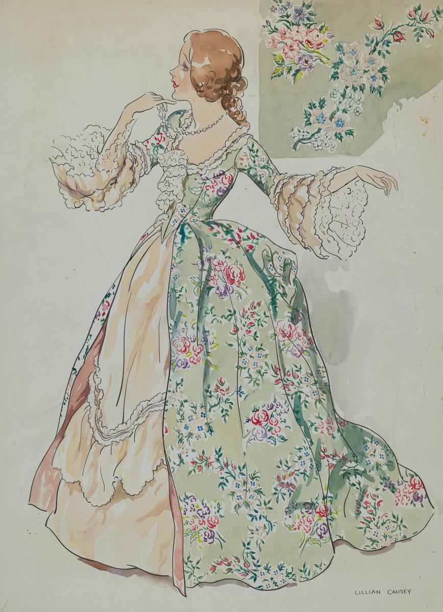 Lillian Causey:Lady's Costume,16x12"(A3) Poster