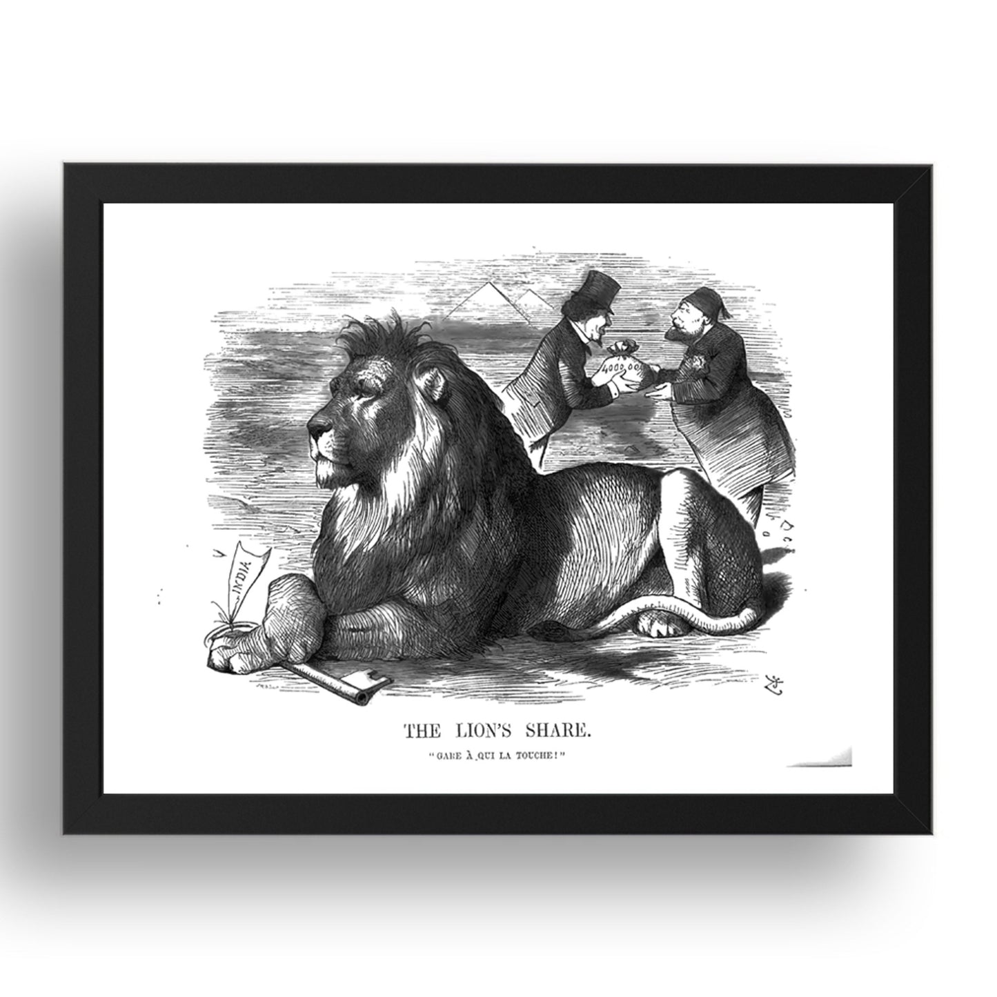 lionsshare, vintage historic poster in 17x13"(A3) Frame