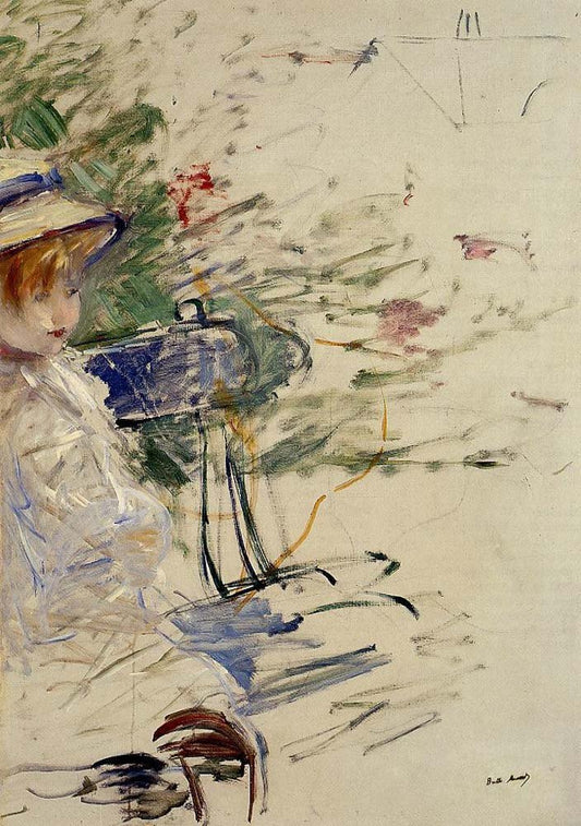 Little Girl in a Garden - 1884 - by Berthe Morisot, vintage art, modern poster print