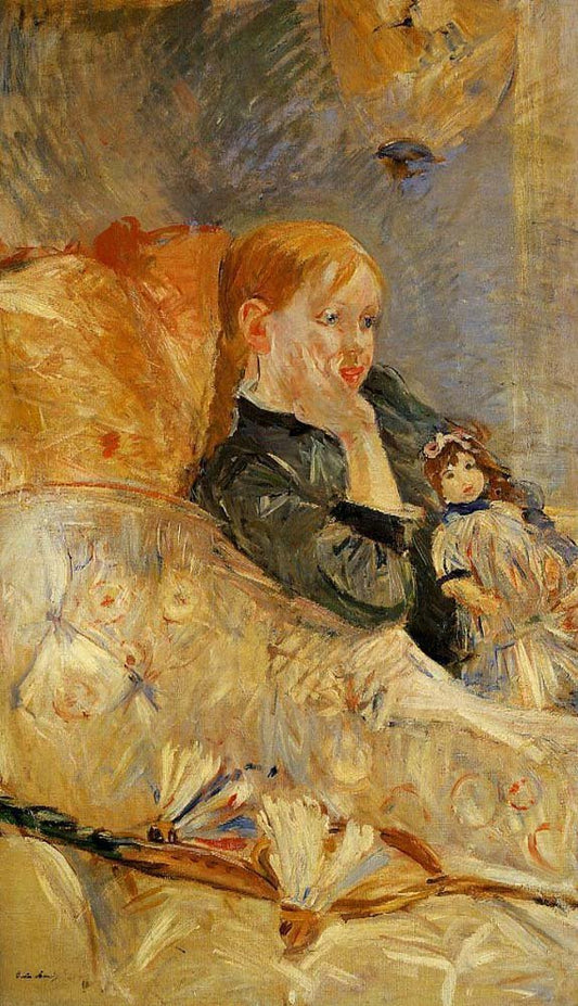 Little Girl with a Doll - 1886 - by Berthe Morisot, vintage art, modern poster print
