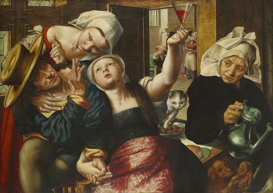 Loose company, vintage artwork by Jan Sanders van Hemessen, A3 (16x12") Poster Print