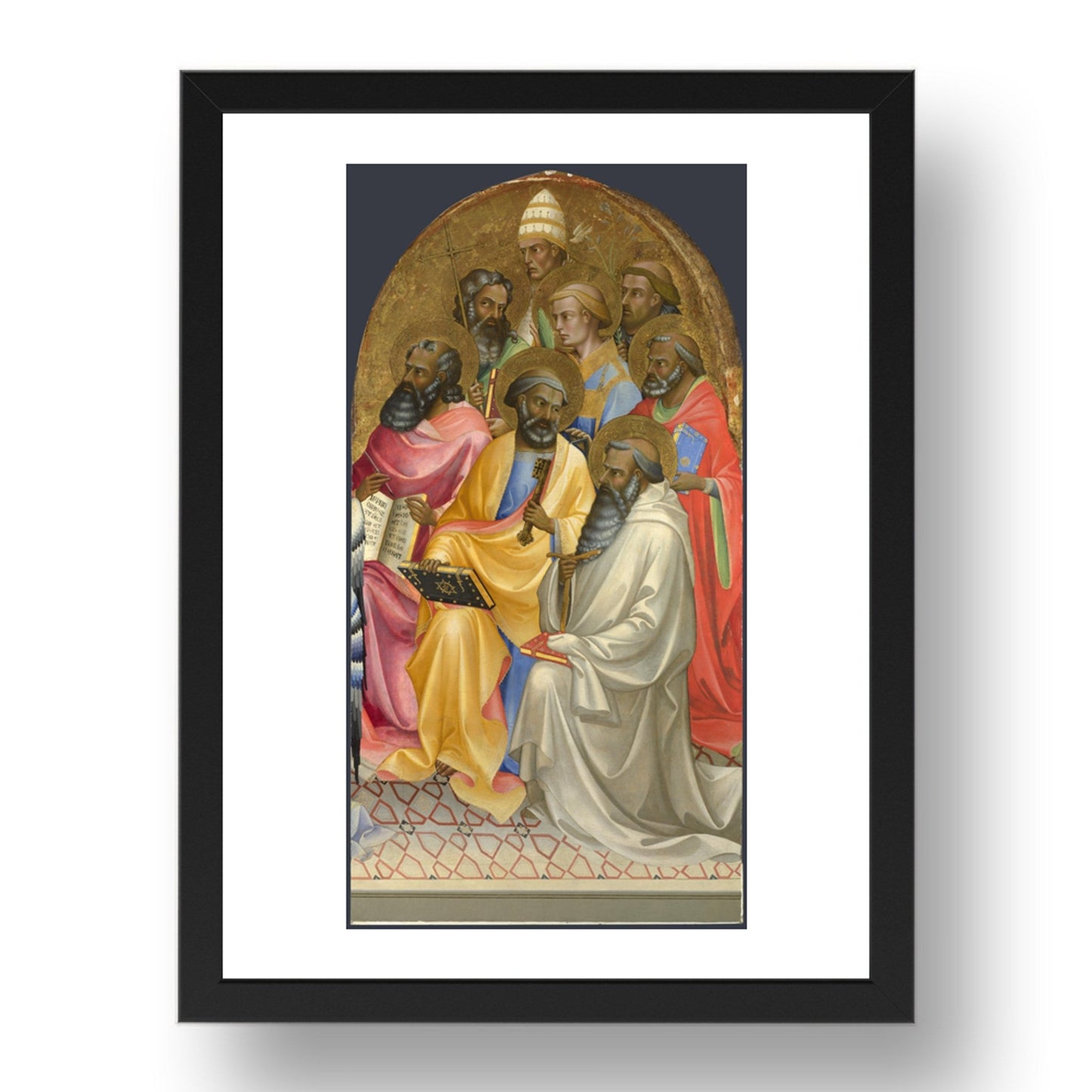 Lorenzo Monaco: Adoring Saints: Right Main Tier Panel, Poster in 17x13"(A3) Frame