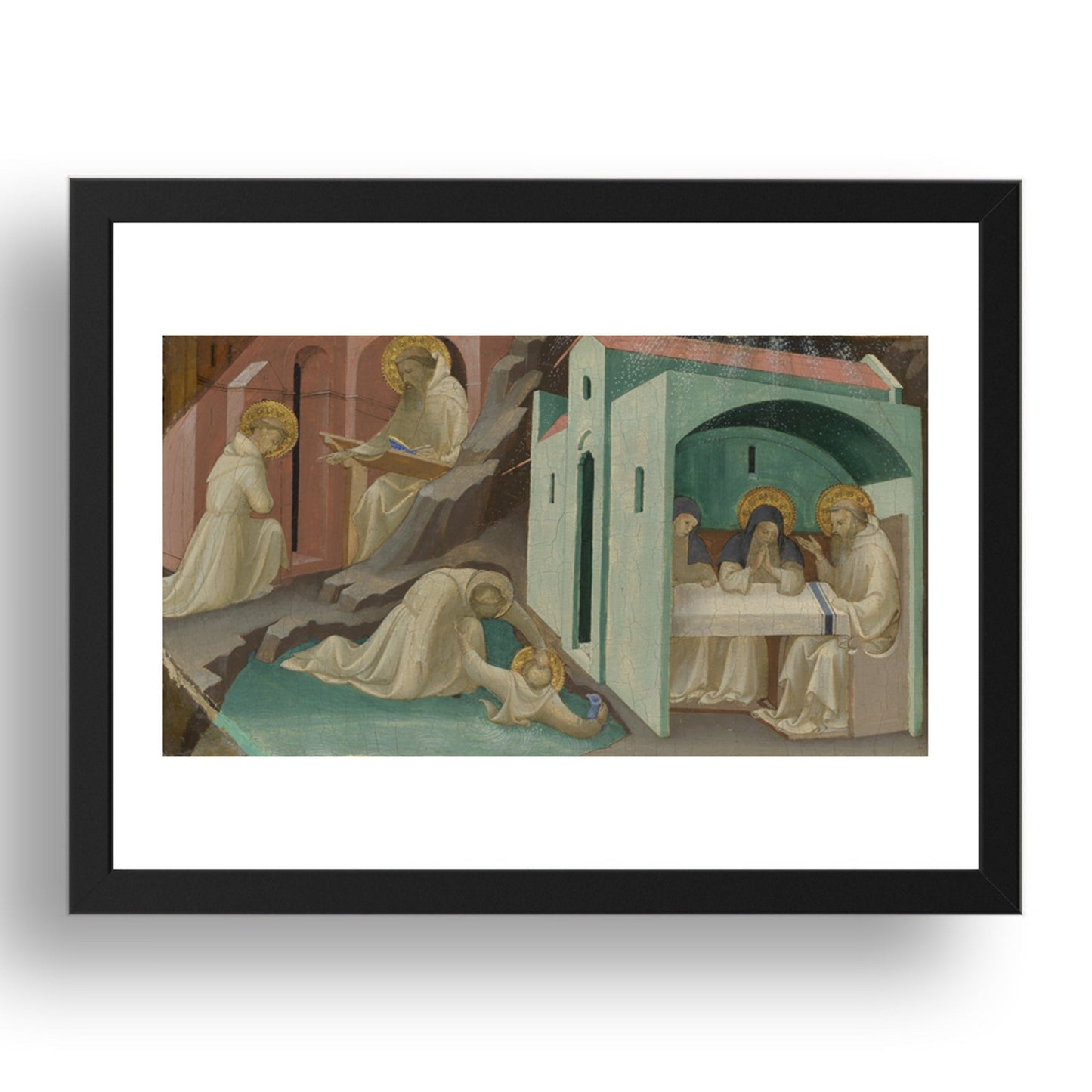 Lorenzo Monaco: Incidents in the Life of Saint Benedict, Poster in 17x13"(A3) Frame