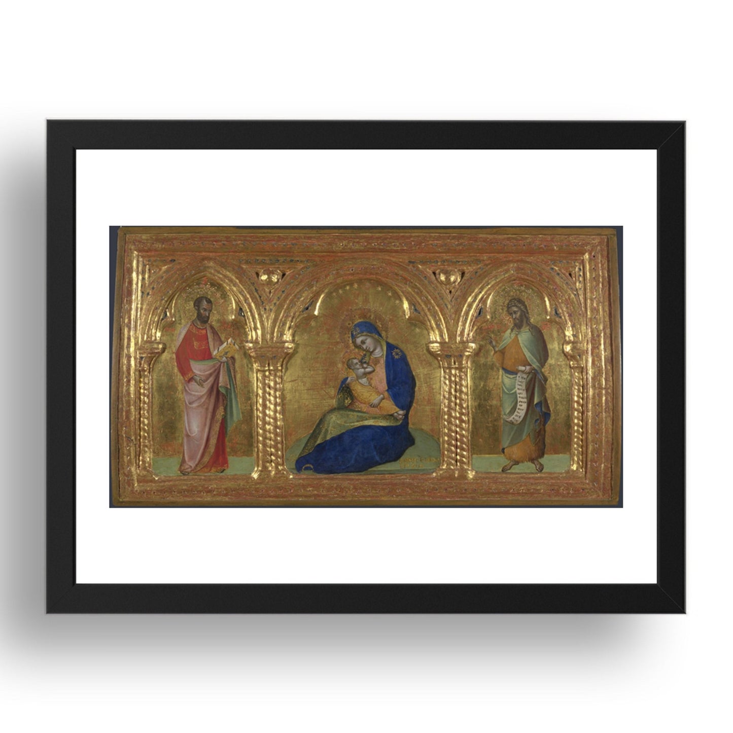 Lorenzo Veneziano: The Madonna of Humility with Saints Mark and John, Poster in 17x13"(A3) Frame