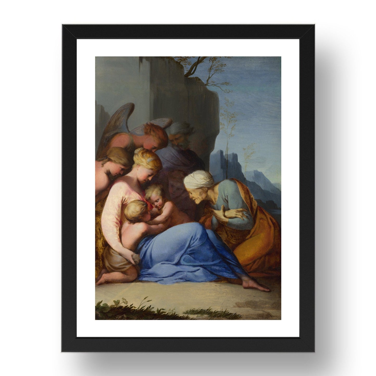 Lubin Baugin: The Holy Family with Saints and Angels, Poster in 17x13"(A3) Frame