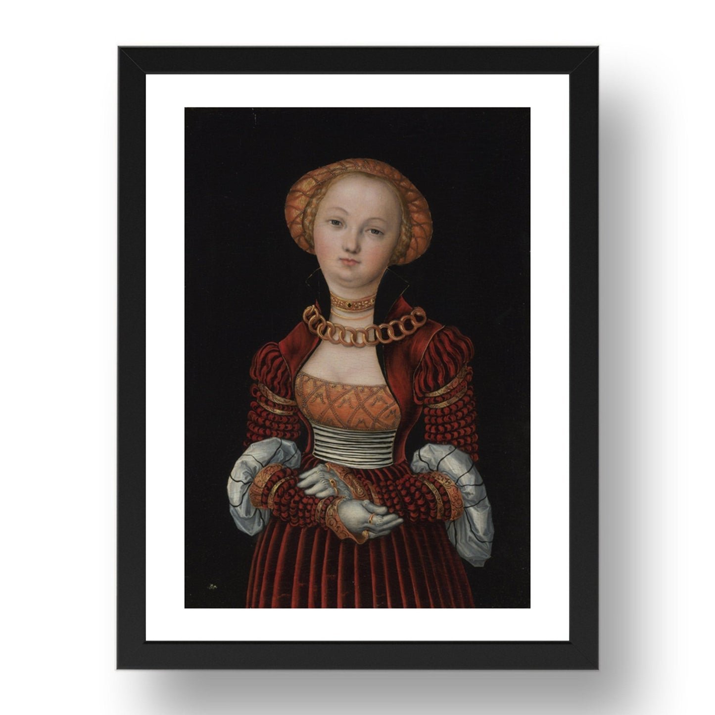 Lucas Cranach the Elder: Portrait of a Woman, Poster in 17x13"(A3) Frame