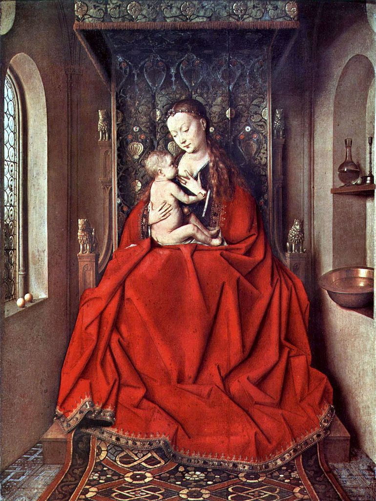Lucca Madonna, vintage artwork by Jan van Eyck, A3 (16x12") Poster Print