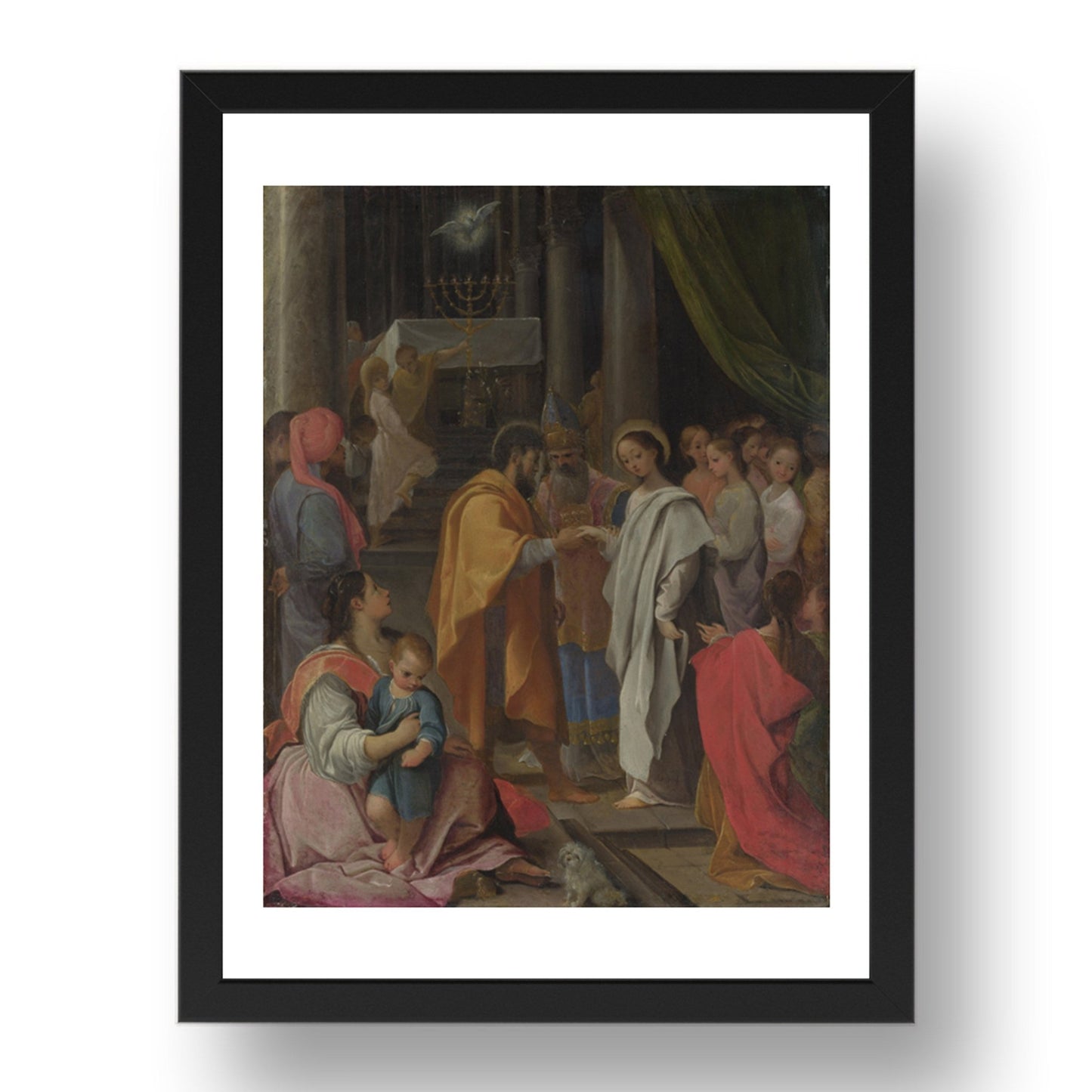 Ludovico Carracci: The Marriage of the Virgin, Poster in 17x13"(A3) Frame
