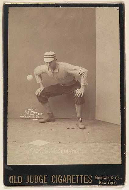:Mack Catcher Washington from the series Old Judge Cigarettes 1887, vintage artwork, 16x12"(A3) Poster Print