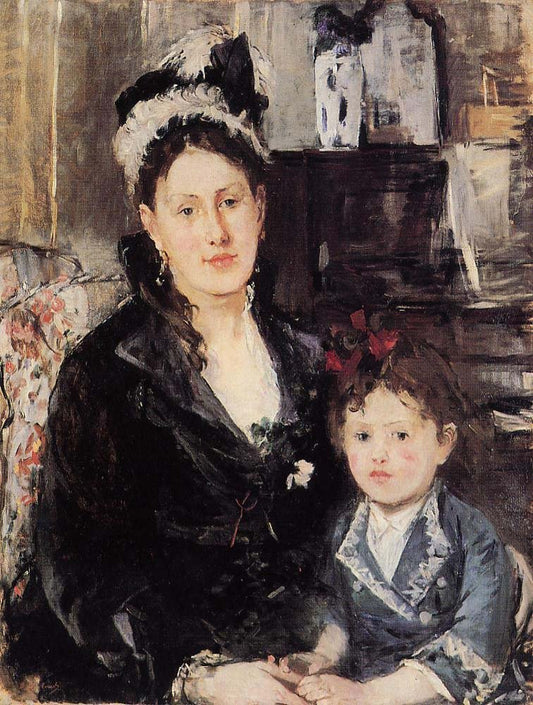 Madame Boursier and Her Daughter - 1874 - Brooklyn Museum of Art USA by Berthe Morisot, vintage art, modern poster print