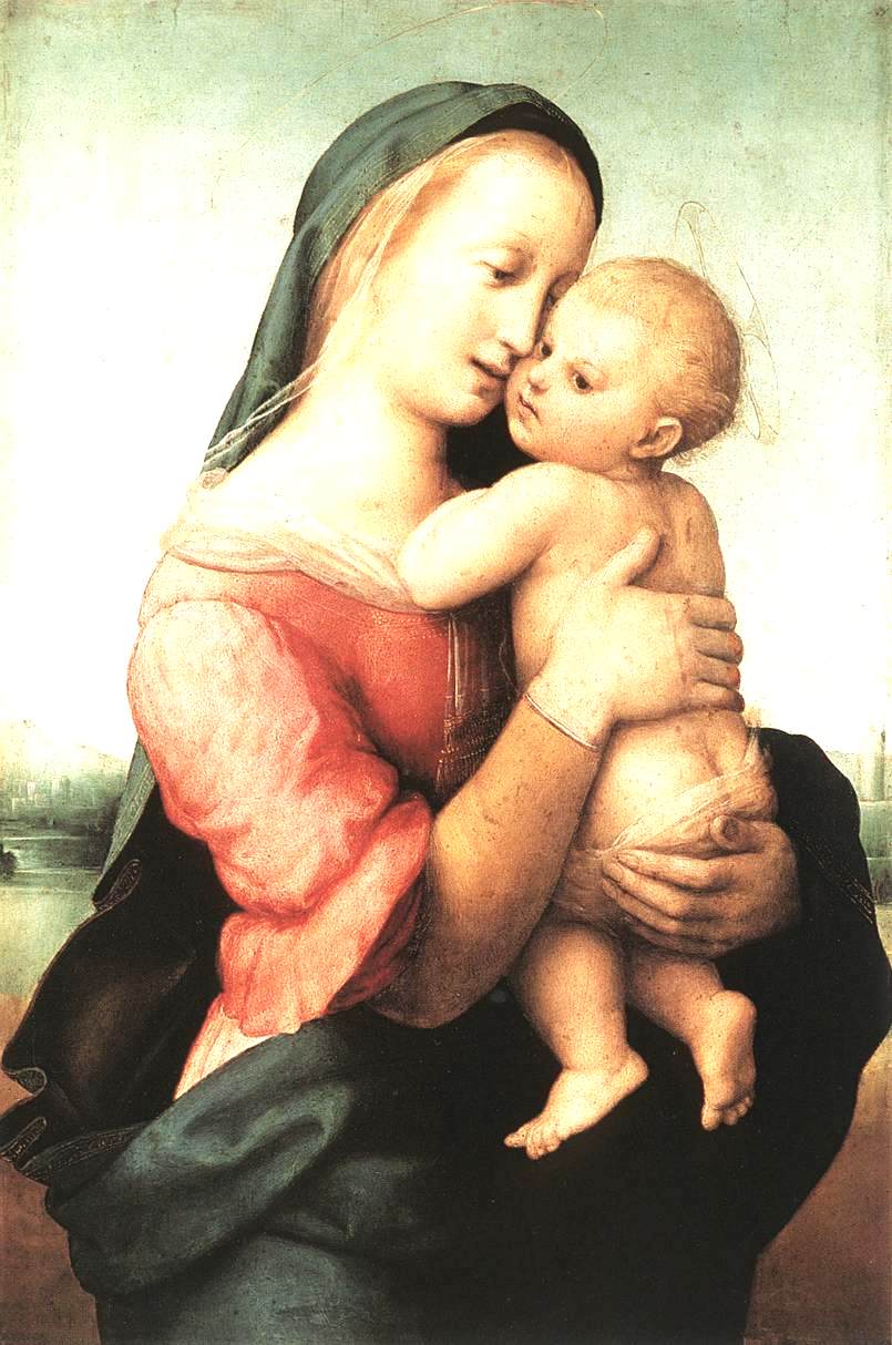 Madonna and Child (The Tempi Madonna), vintage artwork by Raphael, A3 (16x12") Poster Print